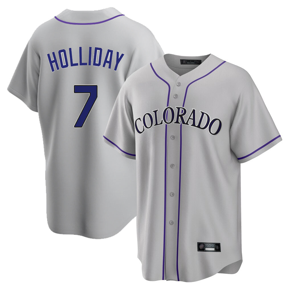 Ldoa C.Rockies #7 Matt Holliday Player Gray Game Home Stitched Jerseys