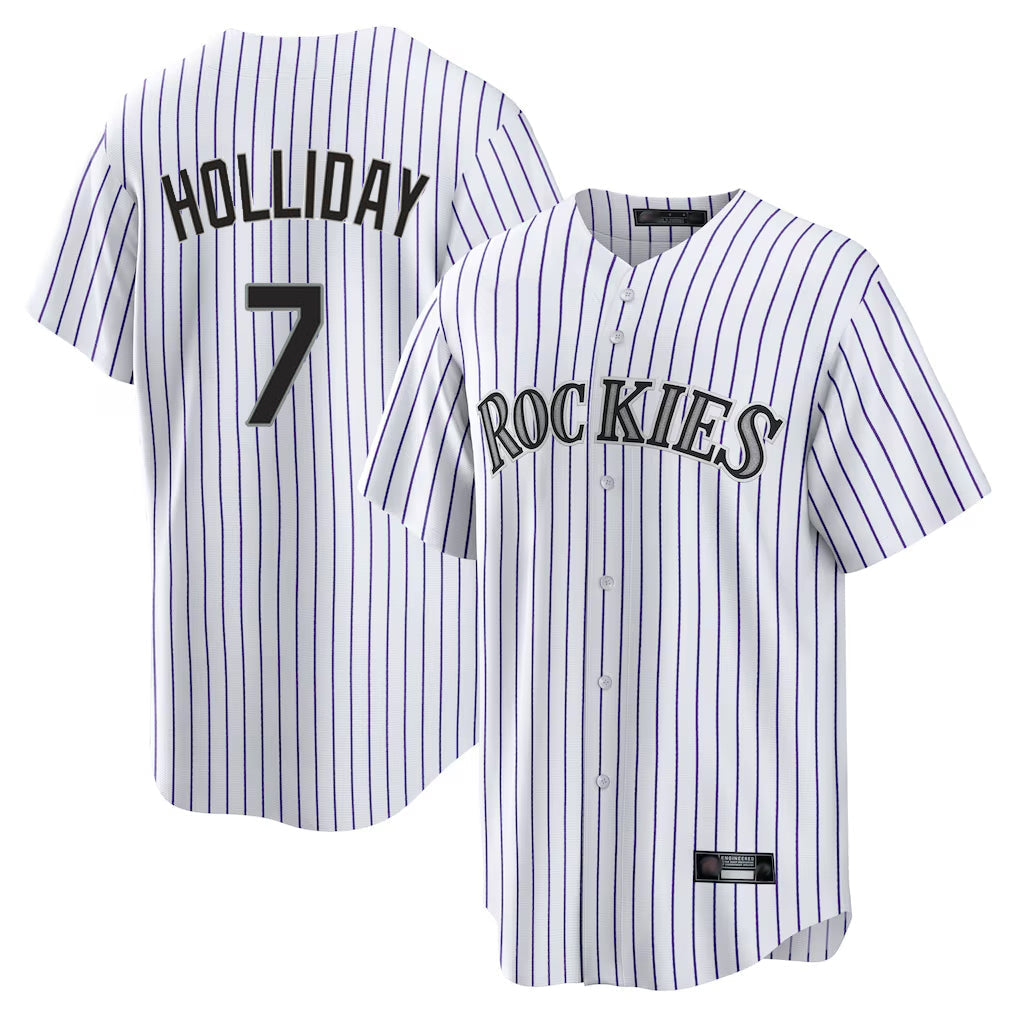 Ldoa C.Rockies #7 Matt Holliday Player White Game Home Stitched Jerseys