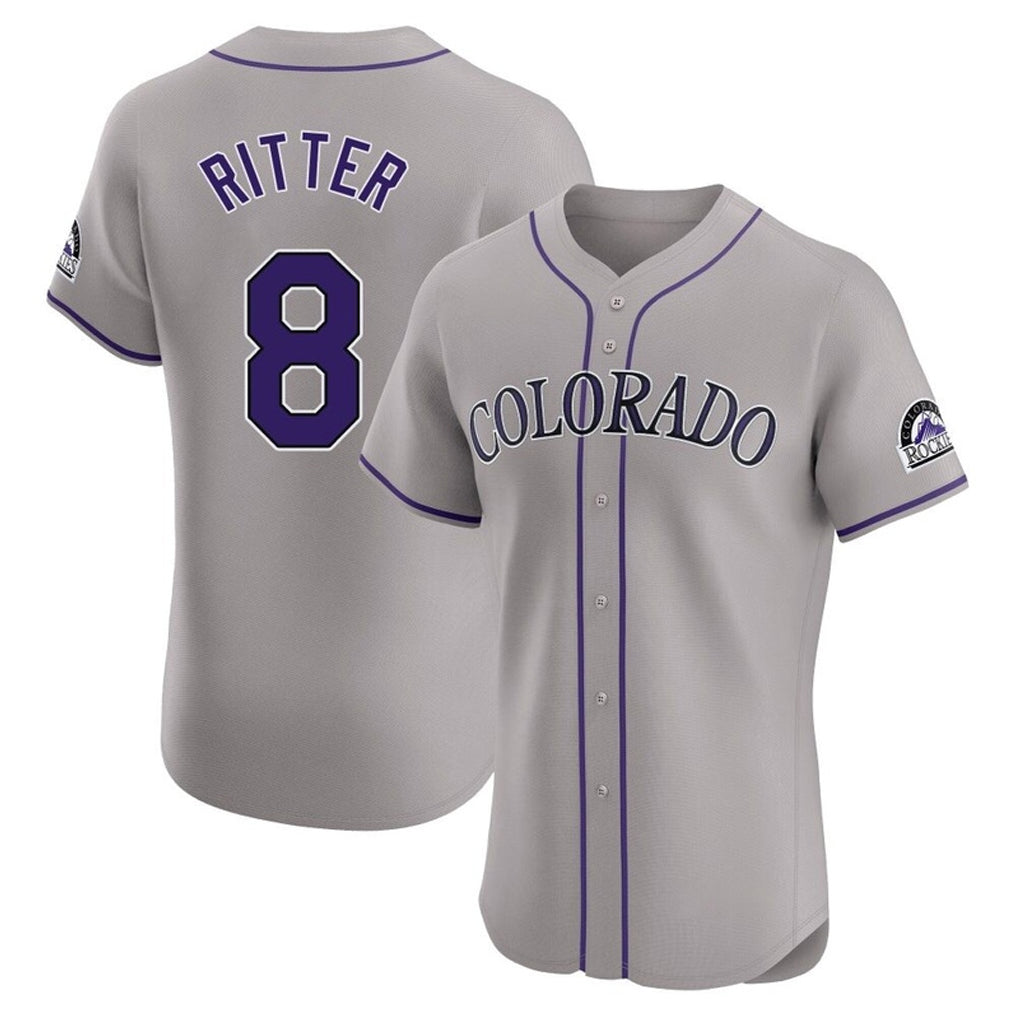 Ldoa C.Rockies #8 Ryan Ritter Player Gray Limited Elite Home Stitched Jerseys