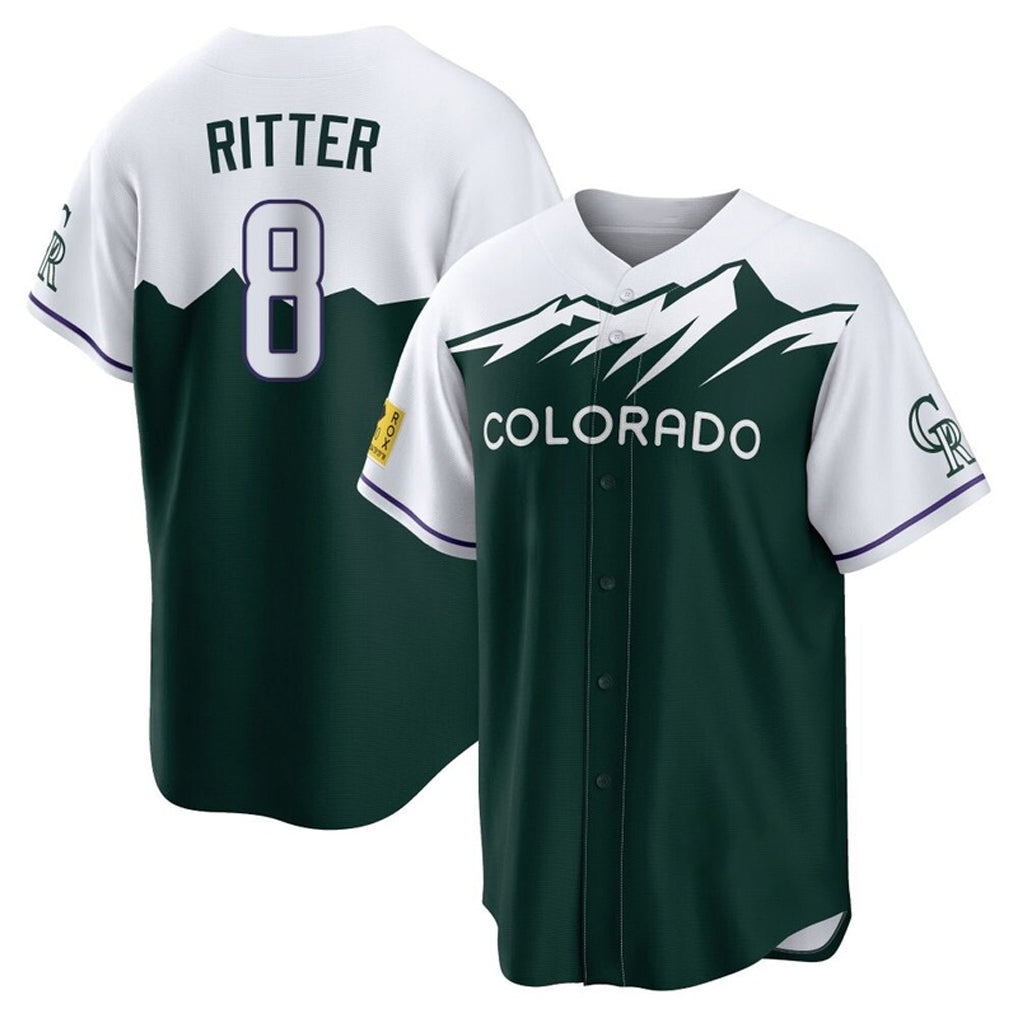 Ldoa C.Rockies #8 Ryan Ritter Player Green City Connect Home Game Stitched Jerseys