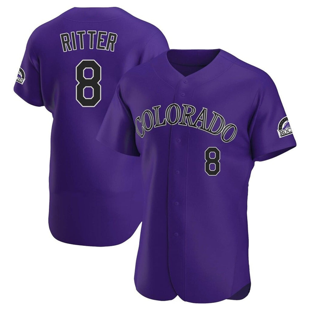 Ldoa C.Rockies #8 Ryan Ritter Player Purple Limited Elite Home Stitched Jerseys