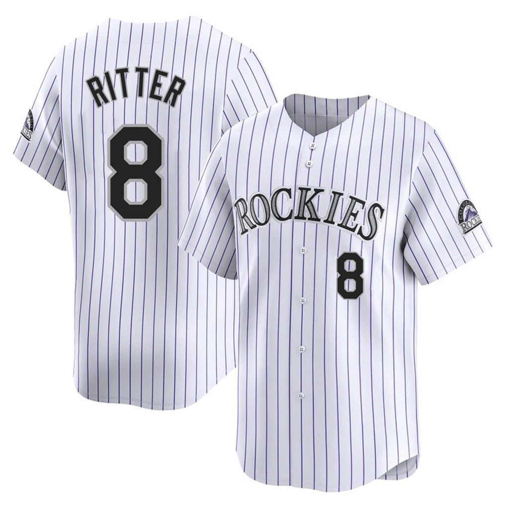 Ldoa C.Rockies #8 Ryan Ritter Player White Limited Home Stitched Jerseys