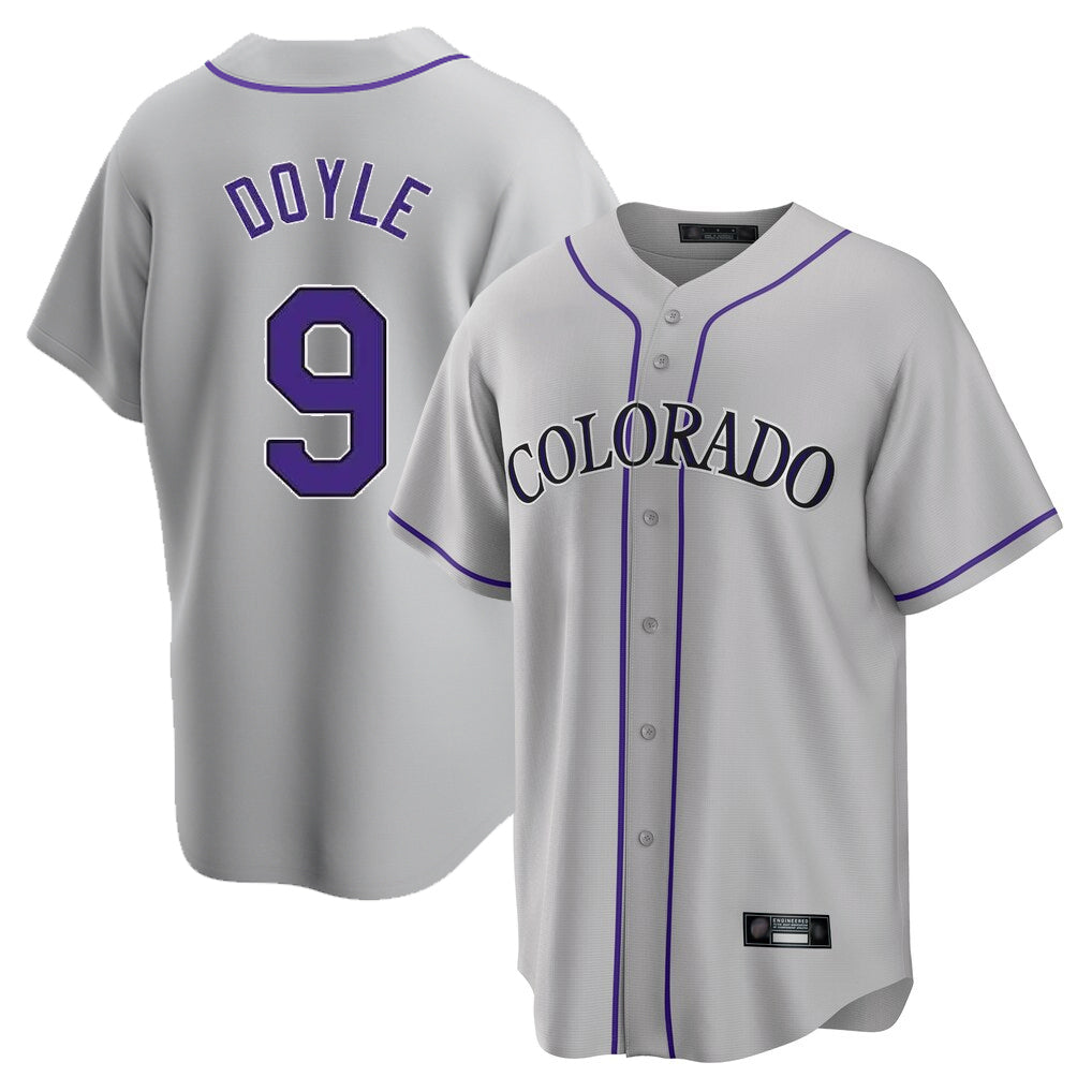 Ldoa C.Rockies #9 Brenton Doyle Player Gray Game Home Stitched Jerseys