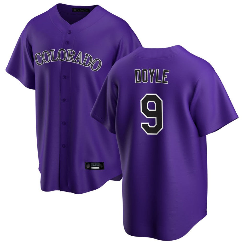 Ldoa C.Rockies #9 Brenton Doyle Player Purple Game Home Stitched Jerseys