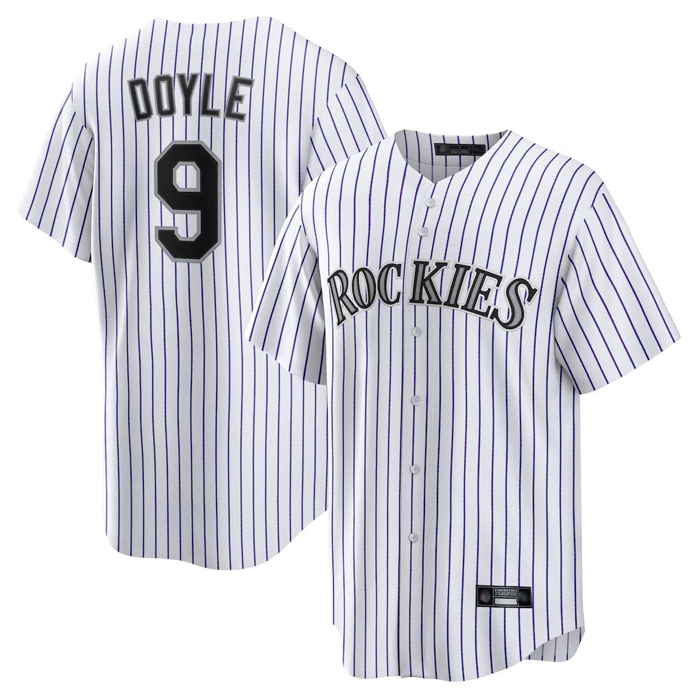 Ldoa C.Rockies #9 Brenton Doyle Player White Game Home Stitched Jerseys