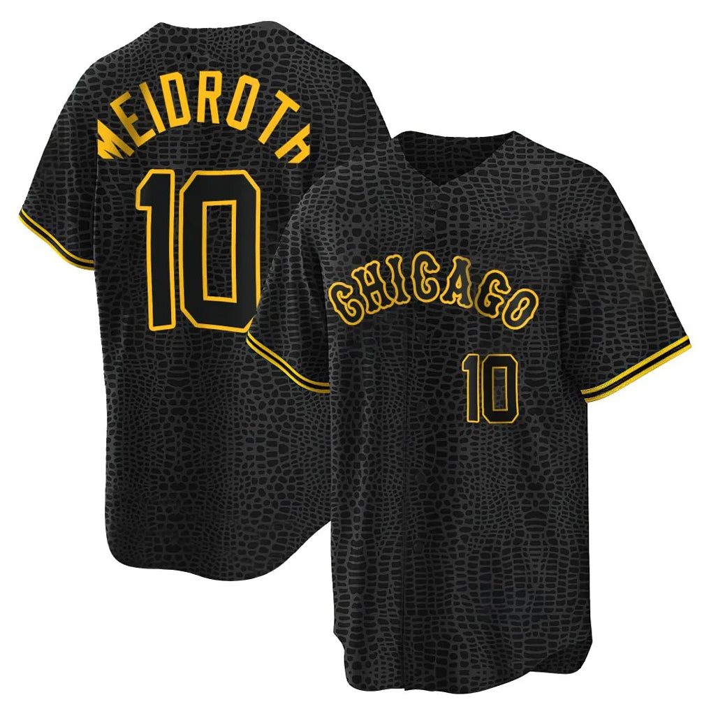 Ldoa C.White Sox #10 Chase Meidroth Player Black Snake Skin City Home Game Stitched Jerseys