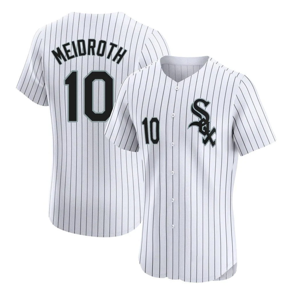 Ldoa C.White Sox #10 Chase Meidroth Player White Stripe Limited Elite Home Stitched Jerseys