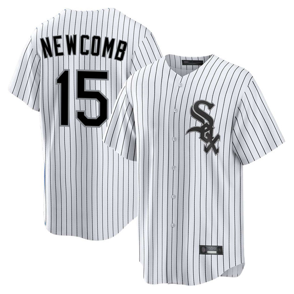 Ldoa C.White Sox #15 Sean Newcomb Player White Stripe Home Game Stitched Jerseys