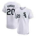 Ldoa C.White Sox #20 Miguel Vargas Player White Stripe Limited Elite Home Stitched Jerseys