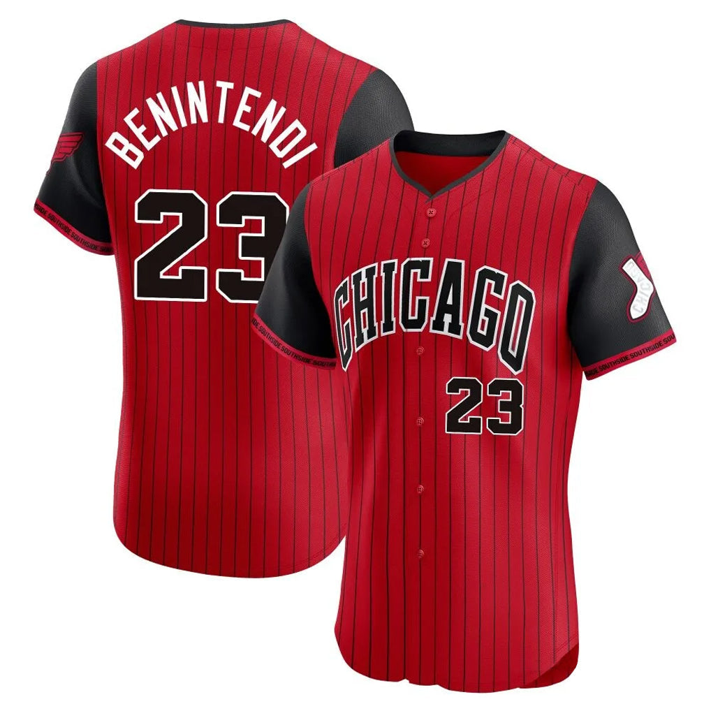 Ldoa C.White Sox #23 Andrew Benintendi Player Red City Connect Limited Elite Home Stitched Jerseys