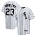 Ldoa C.White Sox #23 Andrew Benintendi Player White Stripe Home Game Stitched Jerseys