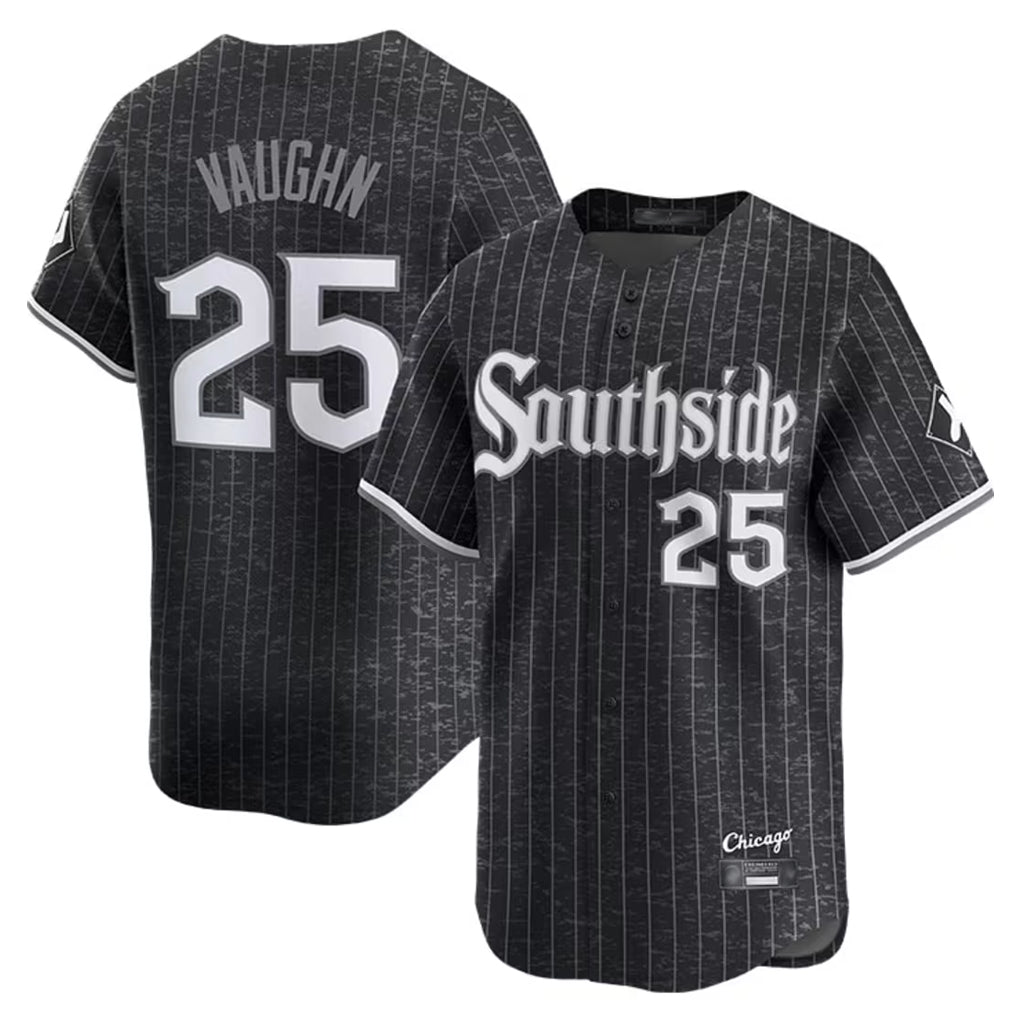 Ldoa C.White Sox #25 Andrew Vaughn Player Black City Connect Limited Home Stitched Jerseys