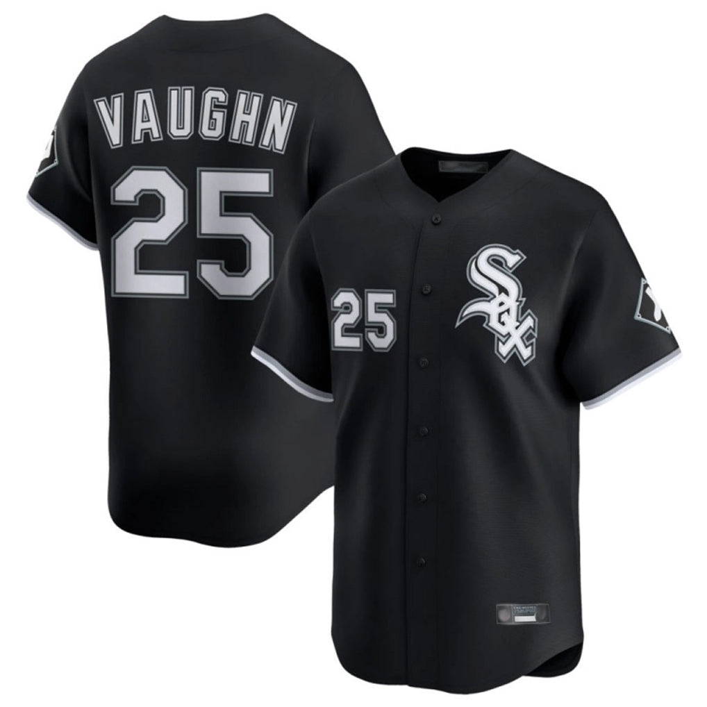 Ldoa C.White Sox #25 Andrew Vaughn Player Black Limited Home Stitched Jerseys