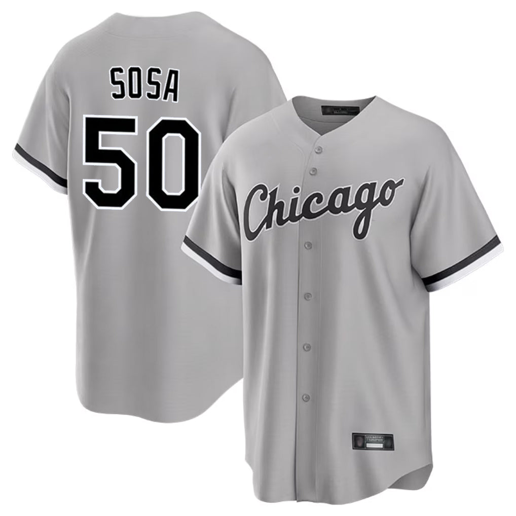 Ldoa C.White Sox #50 Lenyn Sosa Player Gray Home Game Stitched Jerseys
