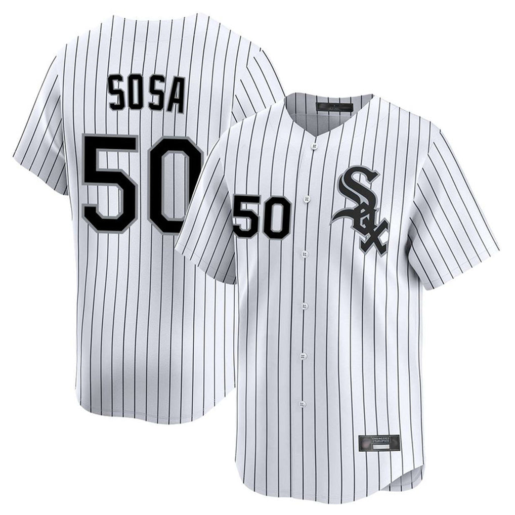 Ldoa C.White Sox #50 Lenyn Sosa Player White Stripe Limited Home Stitched Jerseys