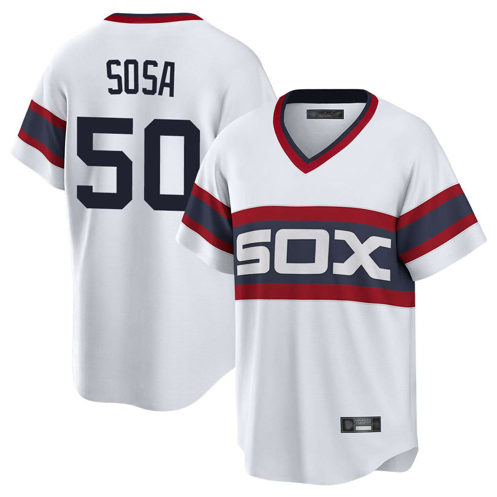 Ldoa C.White Sox #50 Lenyn Sosa Player White T-shirt Home Game Stitched Jerseys