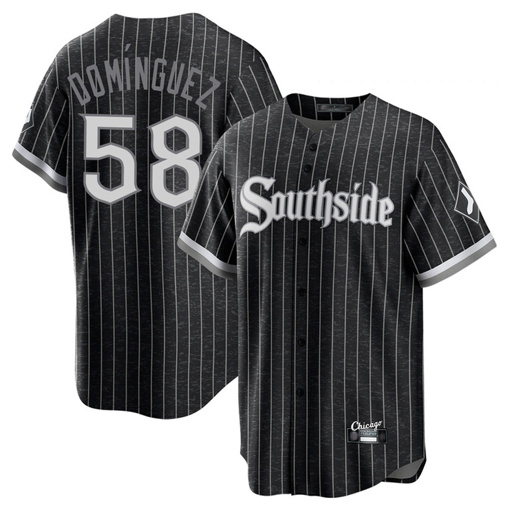 Ldoa C.White Sox #58 Seranthony Dom¡§anguez Player Black City Connect Home Game Stitched Jerseys
