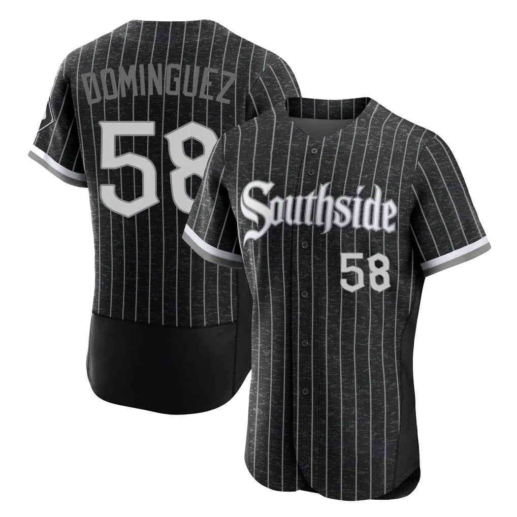 Ldoa C.White Sox #58 Seranthony Dom¡§anguez Player Black City Connect Limited Elite Home Stitched Jerseys