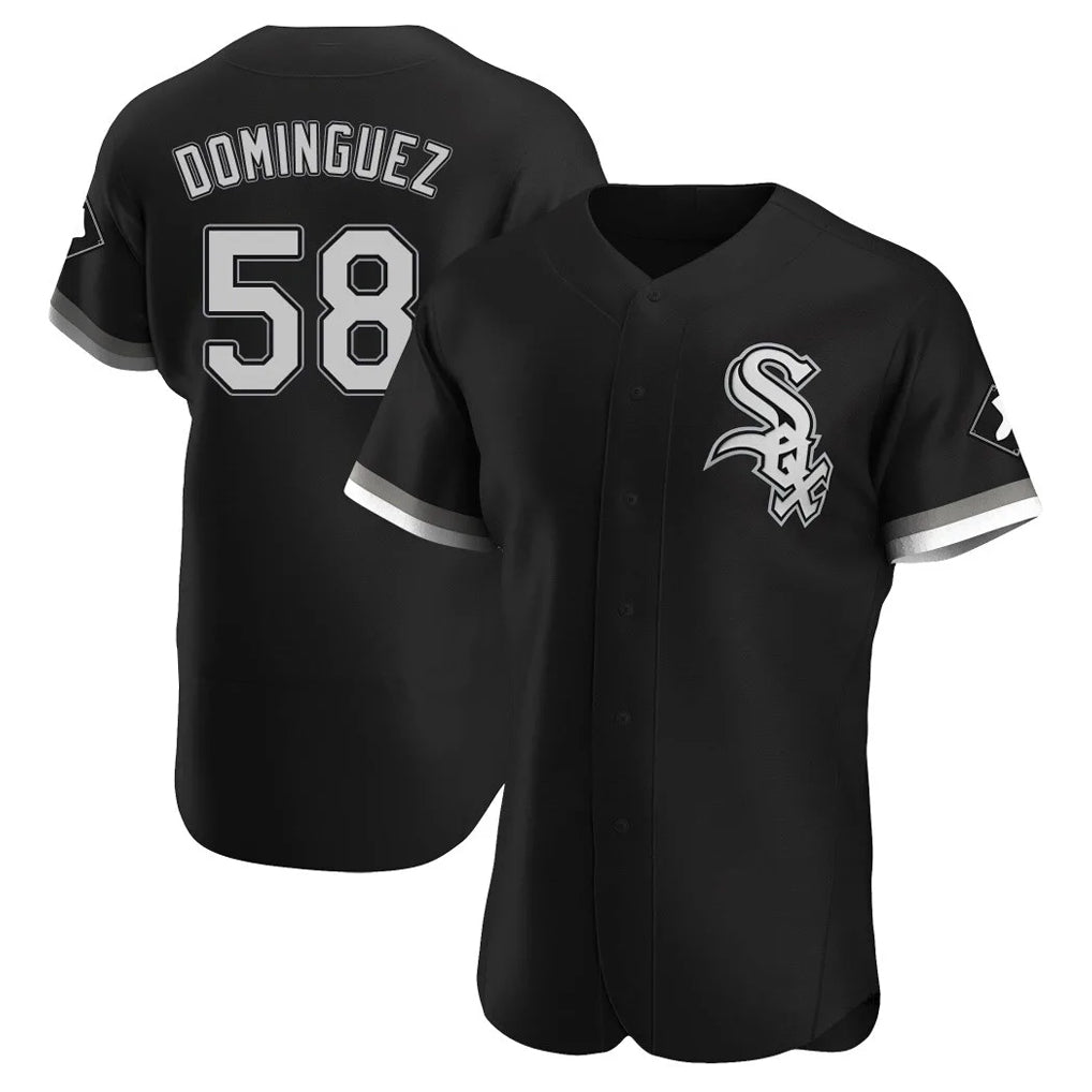 Ldoa C.White Sox #58 Seranthony Dom¡§anguez Player Black Limited Elite Home Stitched Jerseys