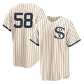 Ldoa C.White Sox #58 Seranthony Dom¡§anguez Player Cream Field of Dreams Home Game Stitched Jerseys