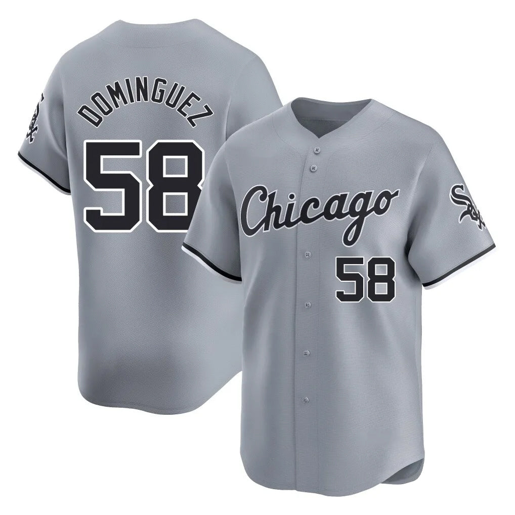 Ldoa C.White Sox #58 Seranthony Dom¡§anguez Player Gray Road Limited Home Stitched Jerseys