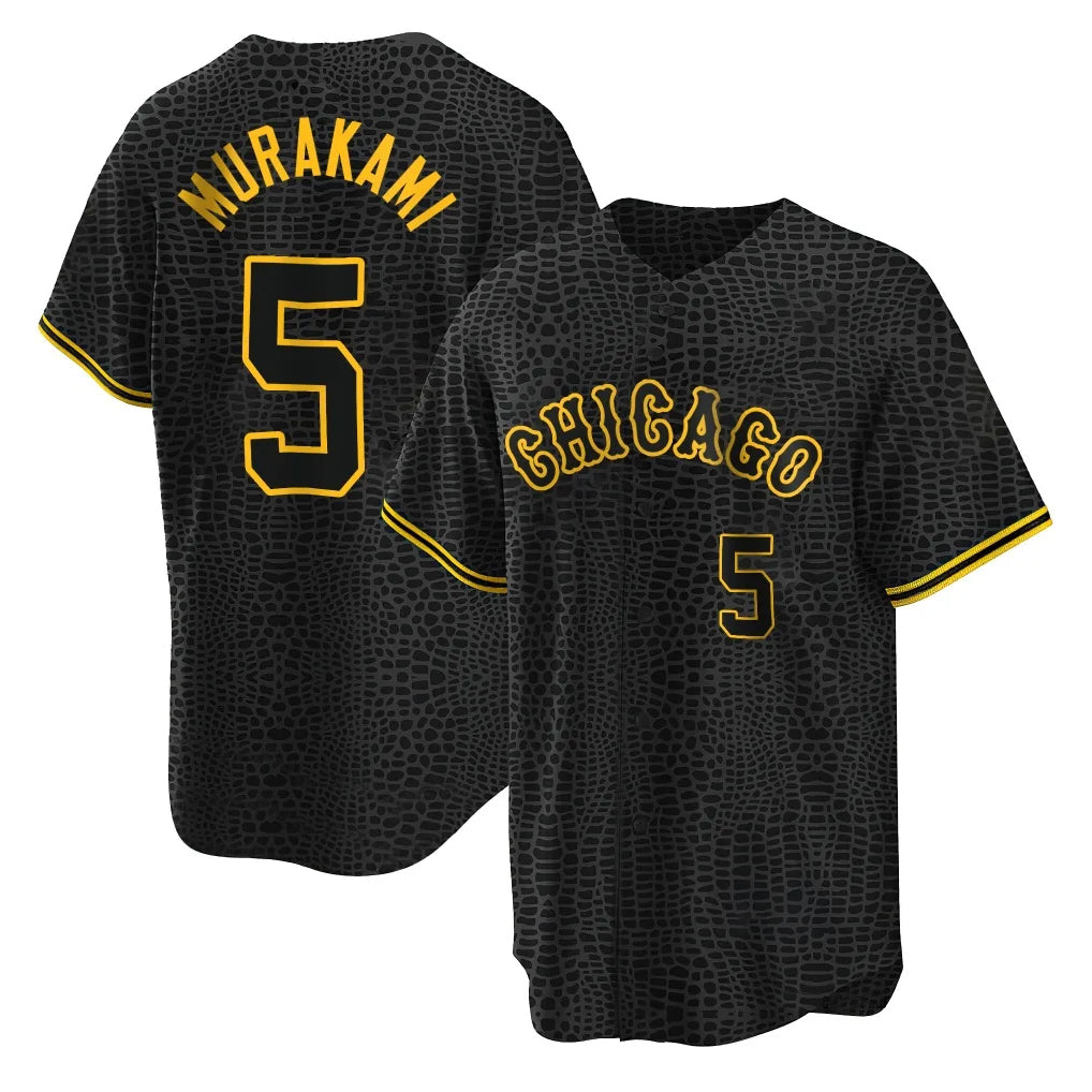 Ldoa C.White Sox #5 Munetaka Murakami Player Black Snake Skin City Home Game Stitched Jerseys