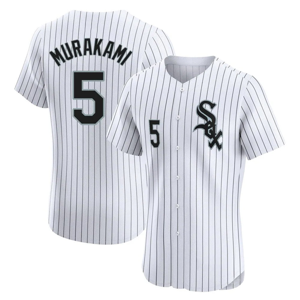 Ldoa C.White Sox #5 Munetaka Murakami Player White Stripe Limited Elite Home Stitched Jerseys