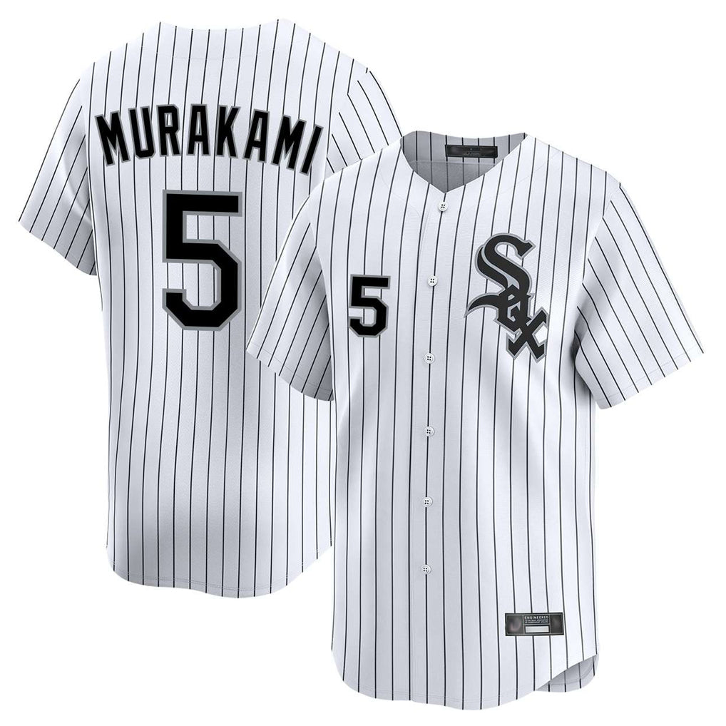 Ldoa C.White Sox #5 Munetaka Murakami Player White Stripe Limited Home Stitched Jerseys