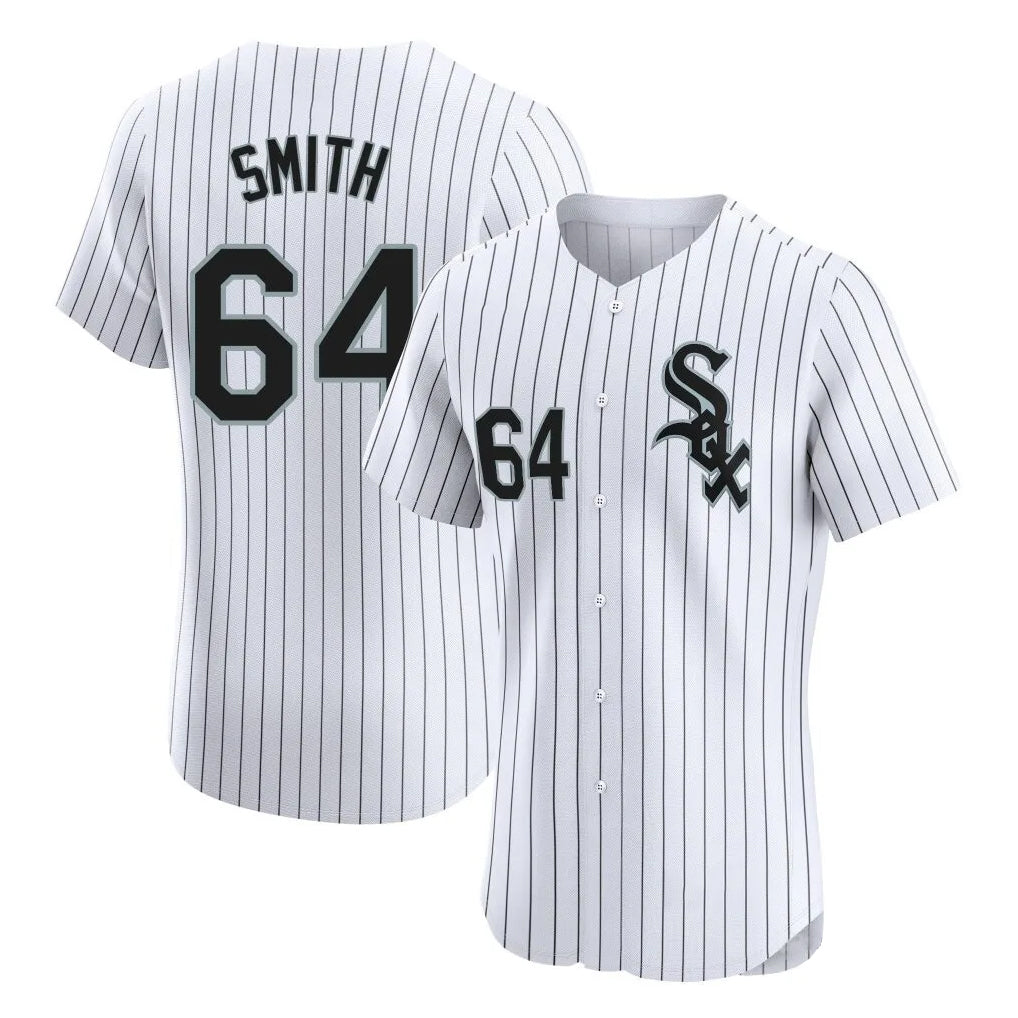 Ldoa C.White Sox #64 Shane Smith Player White Stripe Limited Elite Home Stitched Jerseys
