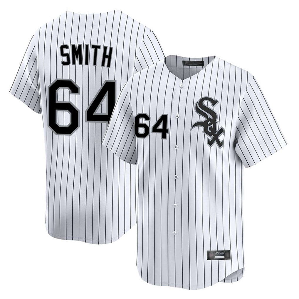 Ldoa C.White Sox #64 Shane Smith Player White Stripe Limited Home Stitched Jerseys