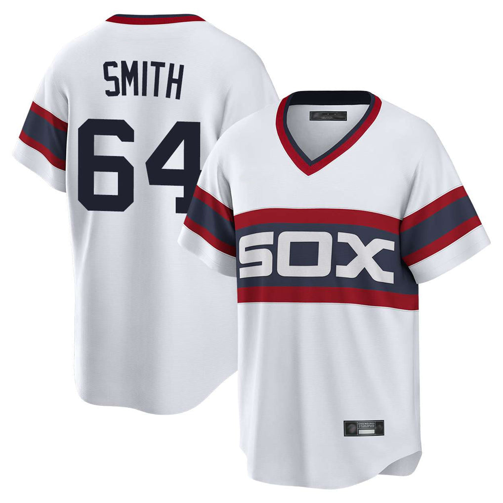 Ldoa C.White Sox #64 Shane Smith Player White T-shirt Home Game Stitched Jerseys