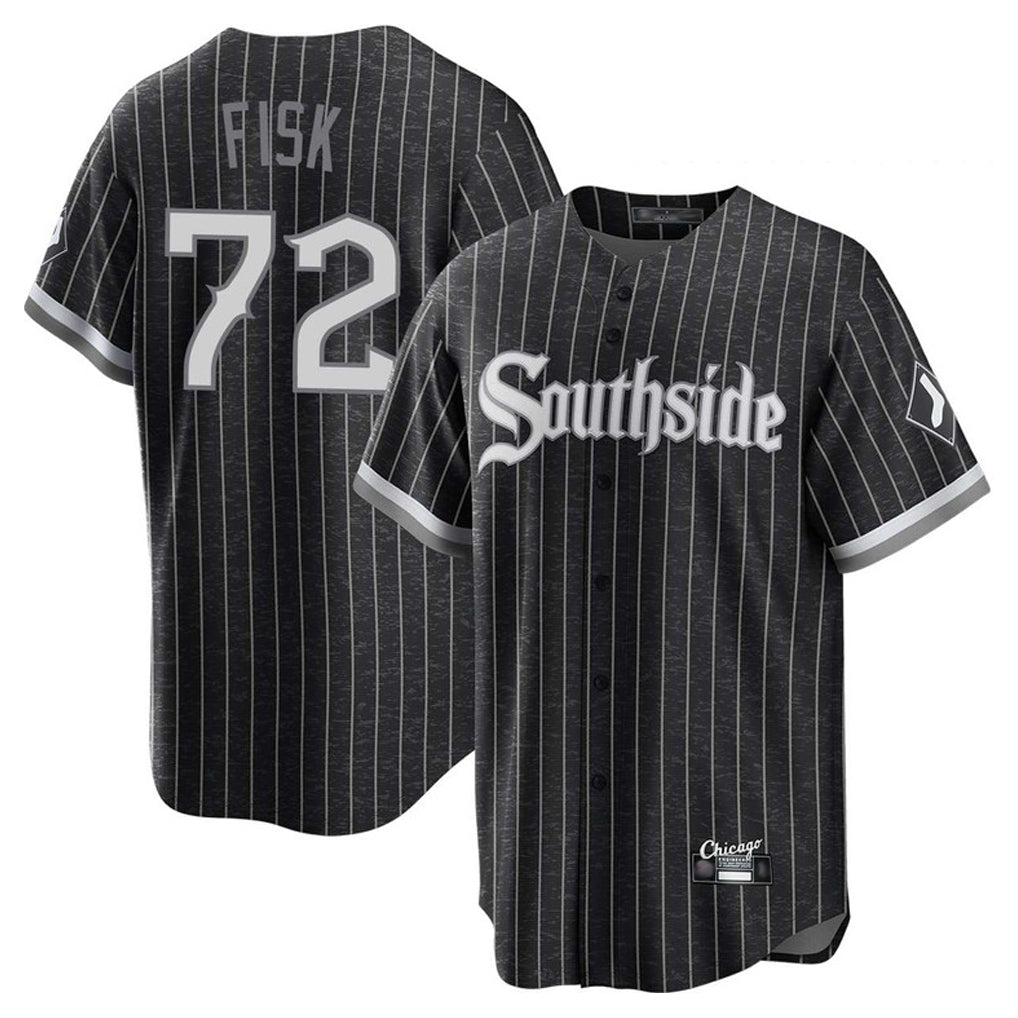 Ldoa C.White Sox #72 Carlton Fisk Player Black City Connect Home Game Stitched Jerseys