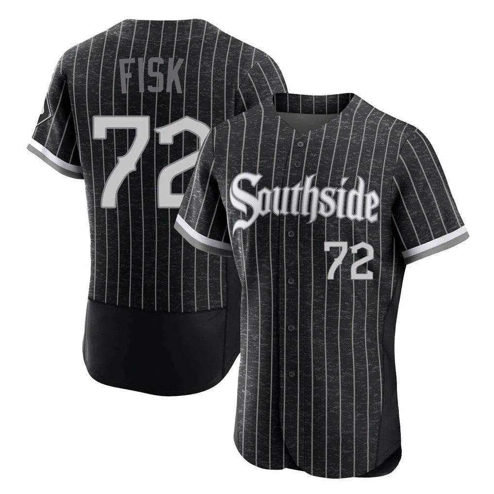 Ldoa C.White Sox #72 Carlton Fisk Player Black City Connect Limited Elite Home Stitched Jerseys