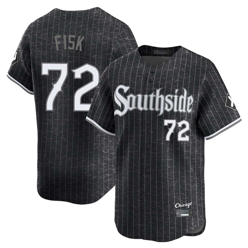 Ldoa C.White Sox #72 Carlton Fisk Player Black City Connect Limited Home Stitched Jerseys