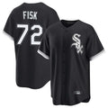Ldoa C.White Sox #72 Carlton Fisk Player Black Home Game Stitched Jerseys