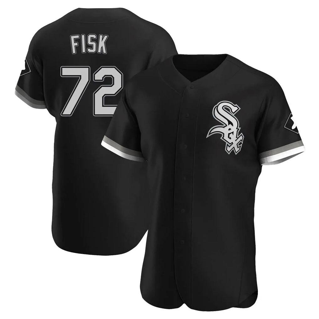 Ldoa C.White Sox #72 Carlton Fisk Player Black Limited Elite Home Stitched Jerseys