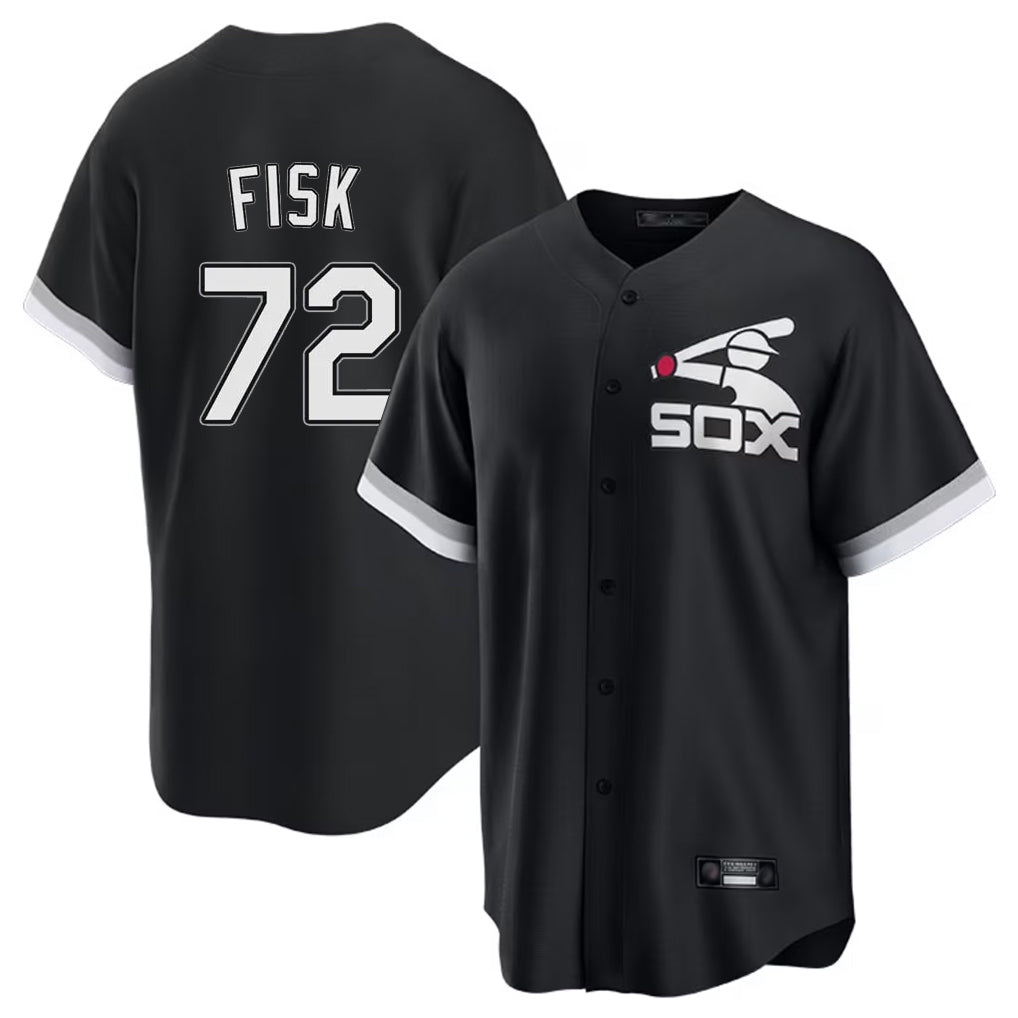 Ldoa C.White Sox #72 Carlton Fisk Player Black Spring Training Game Stitched Jerseys
