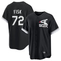 Ldoa C.White Sox #72 Carlton Fisk Player Black Spring Training Game Stitched Jerseys