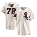 Ldoa C.White Sox #72 Carlton Fisk Player Cream Cooperstown Collection Limited Home Stitched Jerseys