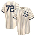 Ldoa C.White Sox #72 Carlton Fisk Player Cream Field of Dreams Home Game Stitched Jerseys