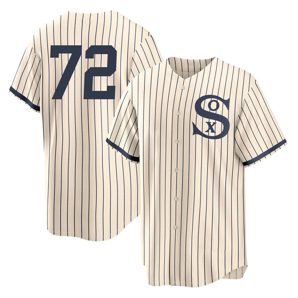 Ldoa C.White Sox #72 Carlton Fisk Player Cream Field of Dreams Home Game Stitched Jerseys