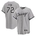 Ldoa C.White Sox #72 Carlton Fisk Player Gray Home Game Stitched Jerseys