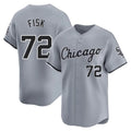 Ldoa C.White Sox #72 Carlton Fisk Player Gray Road Limited Home Stitched Jerseys
