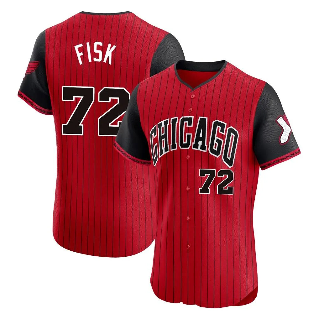 Ldoa C.White Sox #72 Carlton Fisk Player Red City Connect Limited Elite Home Stitched Jerseys