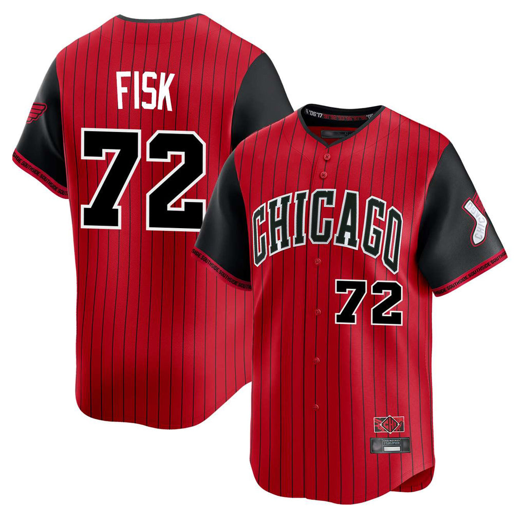 Ldoa C.White Sox #72 Carlton Fisk Player Red City Connect Limited Home Stitched Jerseys
