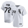 Ldoa C.White Sox #72 Carlton Fisk Player White Stripe Limited Home Stitched Jerseys