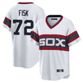 Ldoa C.White Sox #72 Carlton Fisk Player White T-shirt Home Game Stitched Jerseys