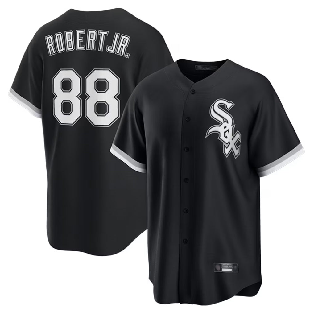 Ldoa C.White Sox #88 Luis Robert Jr Player Black Home Game Stitched Jerseys