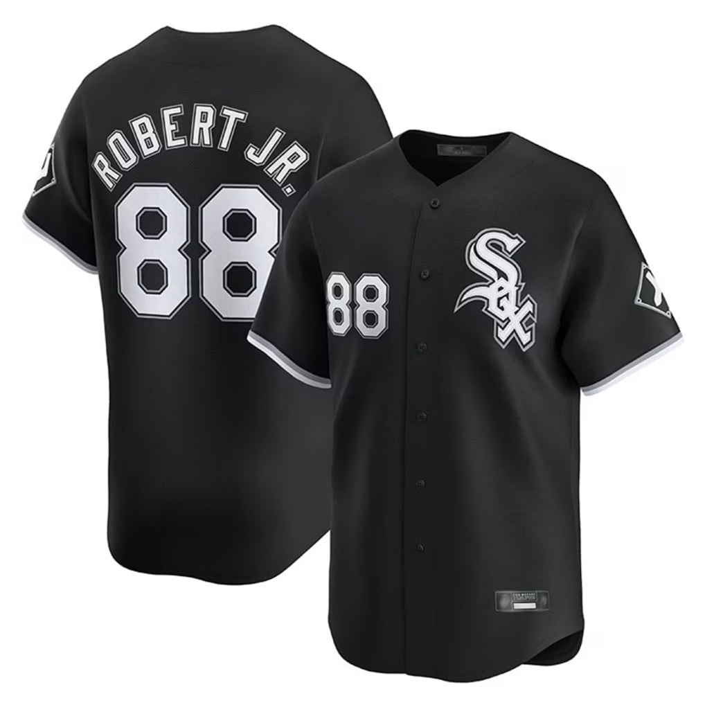 Ldoa C.White Sox #88 Luis Robert Jr Player Black Limited Home Stitched Jerseys