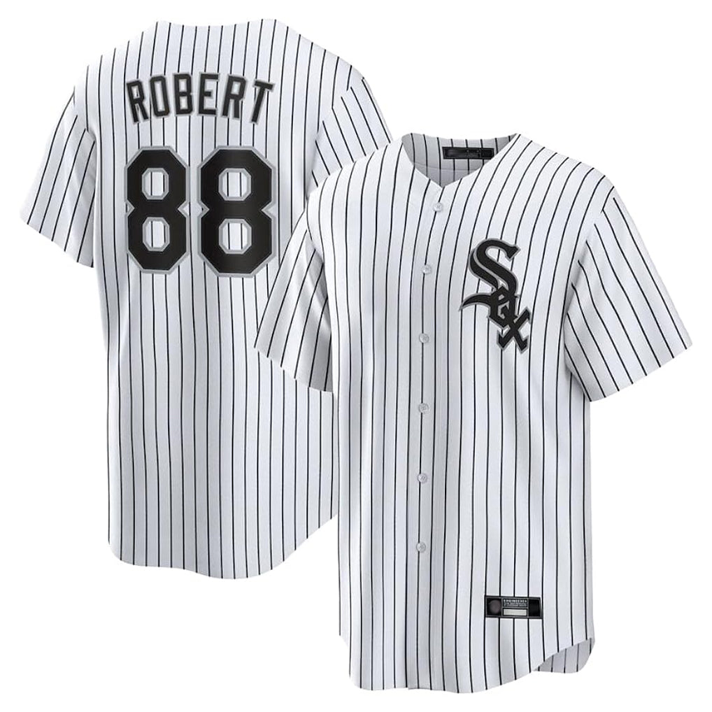 Ldoa C.White Sox #88 Luis Robert Jr Player White Stripe Home Game Stitched Jerseys